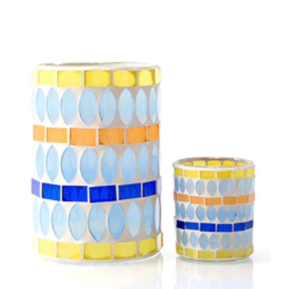 Pink Zebra Mosaic Accent Shade and candle holder